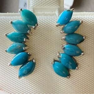 Silver multistone Turquoise Earrings